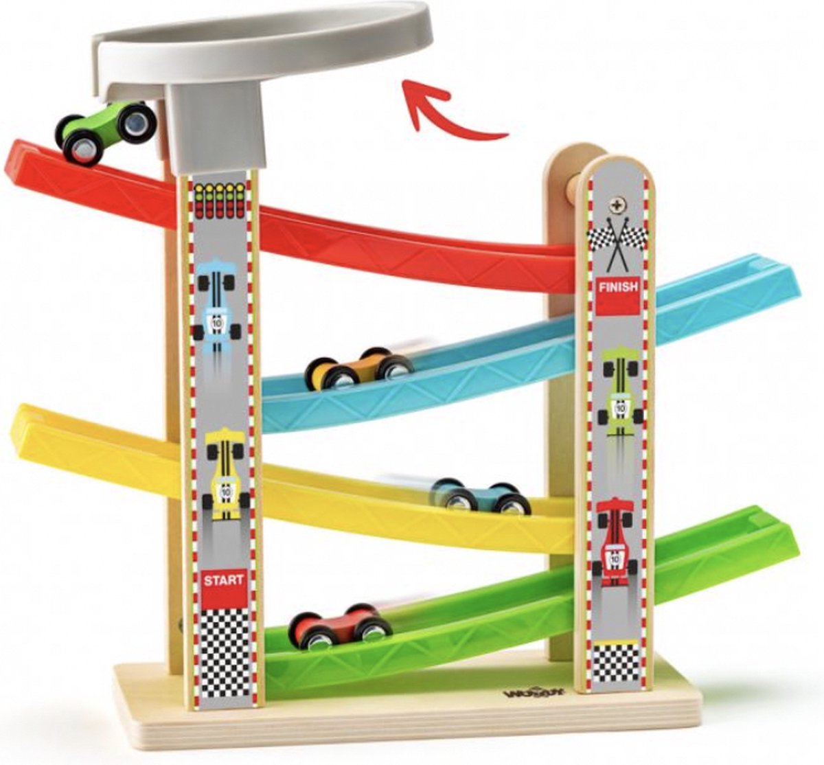 Woody Autobaan - Woody Auto Race Spel - Houten Autorace Baan - Auto Speelgoed - Houten Speelgoed - Racebaan - Speelgoed Autobaan - Race Auto Speelgoed - Verjaardagscadeau Kinderen