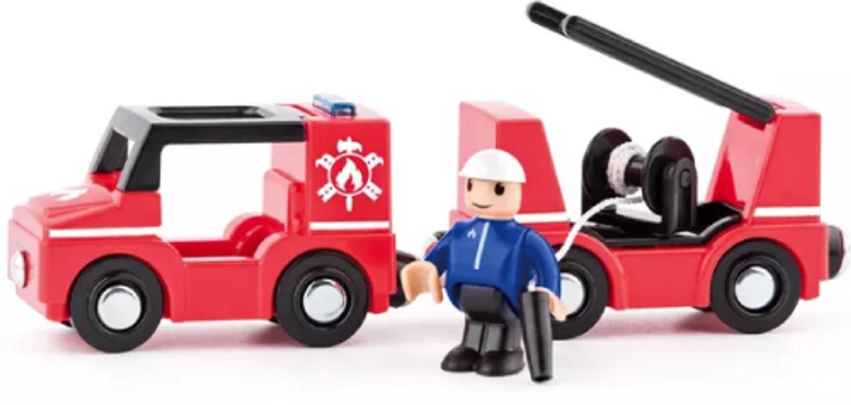 Woody autoset voor trein brandweer