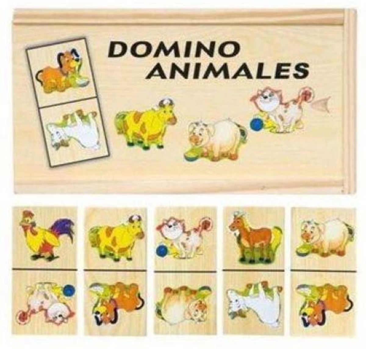 Woody boerderijdieren domino