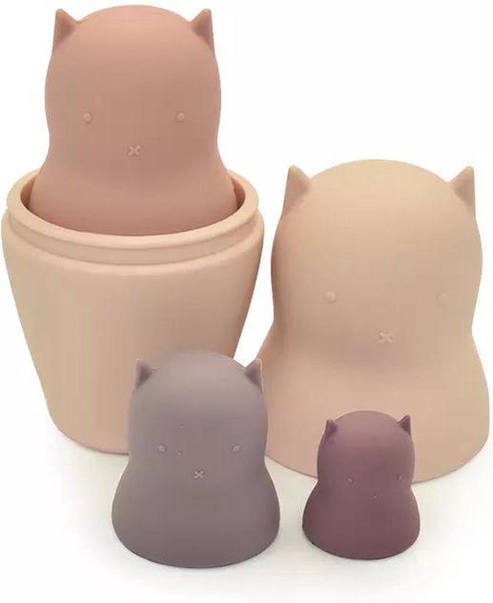 Stapeltoren Matroesjka vanaf 4 jaar Small - 12.5 cm Matroesjka Katten Stapeltoren voor Kinderkamer - Siliconen Speelgoed Peuters