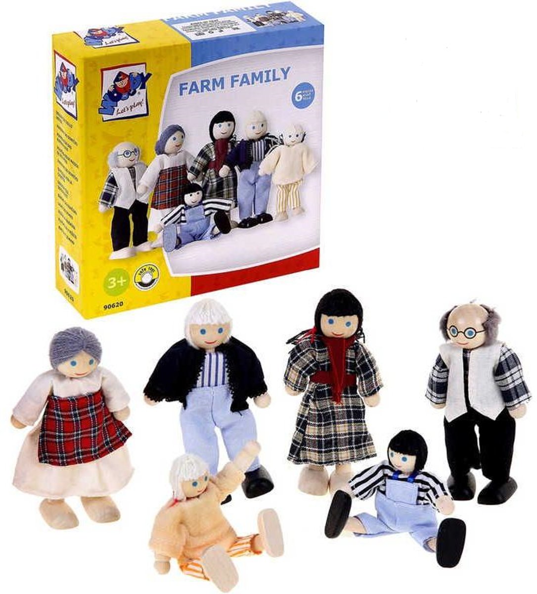 Boerderij Poppenkastfamilie, 6 popjes