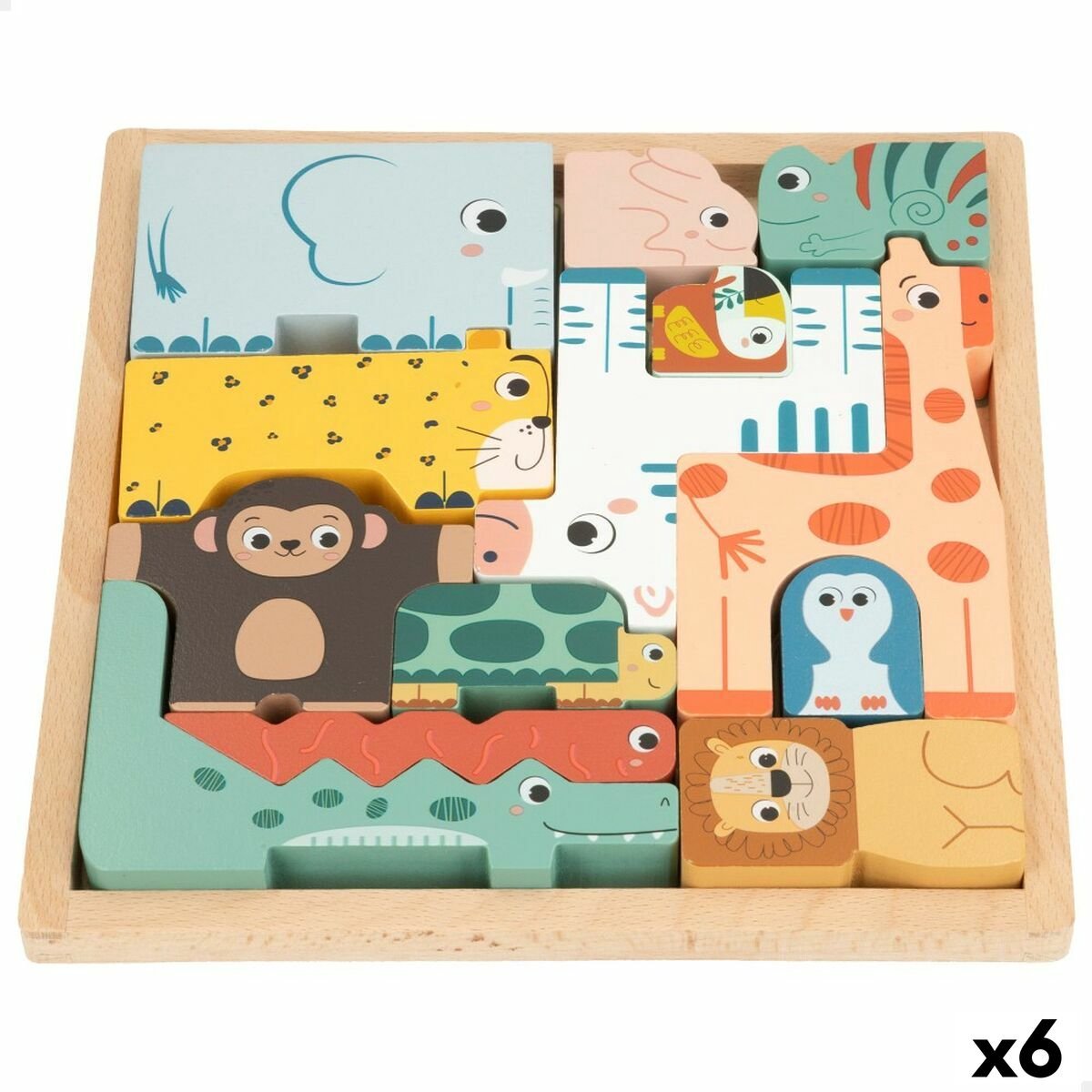 Houten Kinderpuzzel Woomax (6 Stuks)