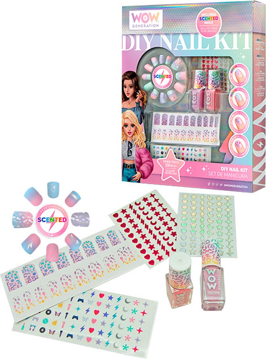 WOW Generation manicure-set met geurende kunstnagels – DIY nagelstudio voor kinderen