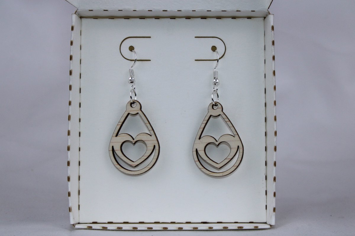 Oorbellen Hartje in druppel