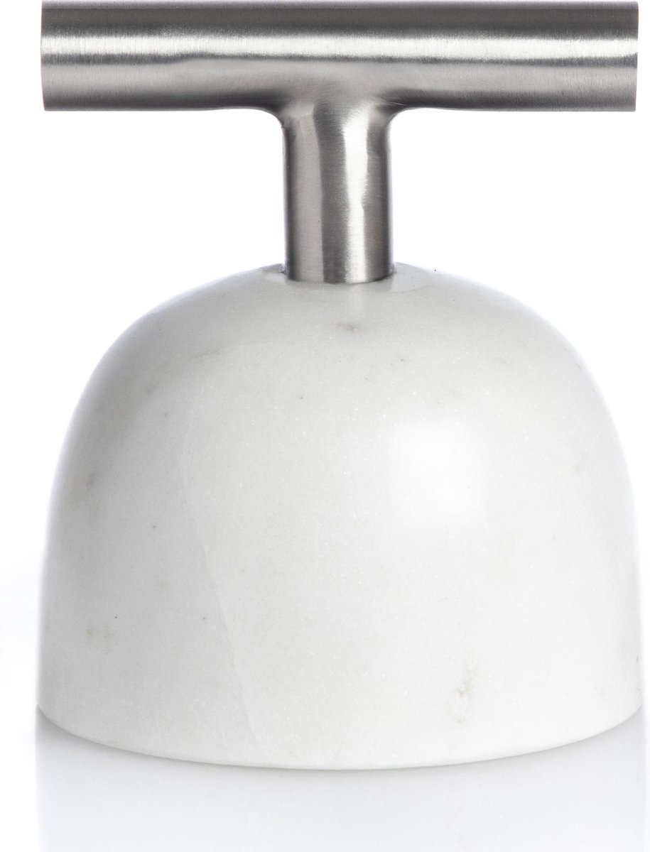 XLBoom Carry Away Paperweight - Wit Marmer - Presse Papier - RVS
