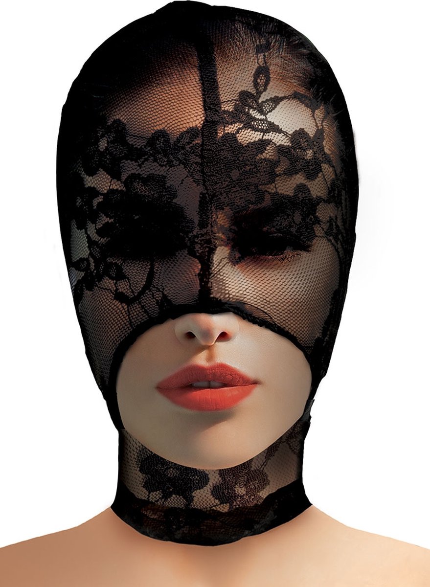 XR Brands  AH033 - Lace Seduction Lace Bondage Hood