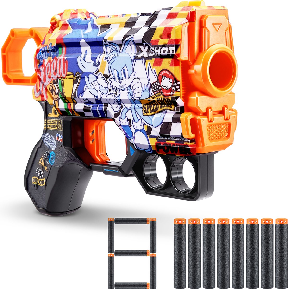 ZURU -   - Skins Menace Blaster - Super Speed Skin - Met 8 pijltjes - speelgoedblaster
