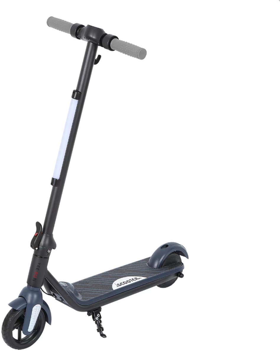 YEE RUN Kinderstep - 150W Motor - 12 km/u Max. snelheid - 6-12 jaar oude Elektrische Kinderstep - Inklapbaar electric scooter - Coole kleurrijke lichten - Grijs.