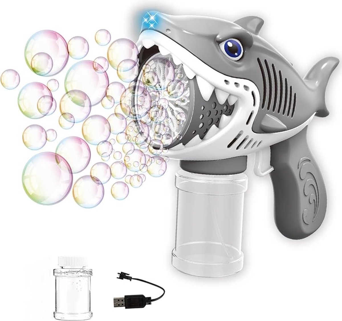 Shark - Bellenblaas speelgoed - USB oplaadbaar en incl. zeep - Voor kinderen - Bubble Game - bellenblaaspistool