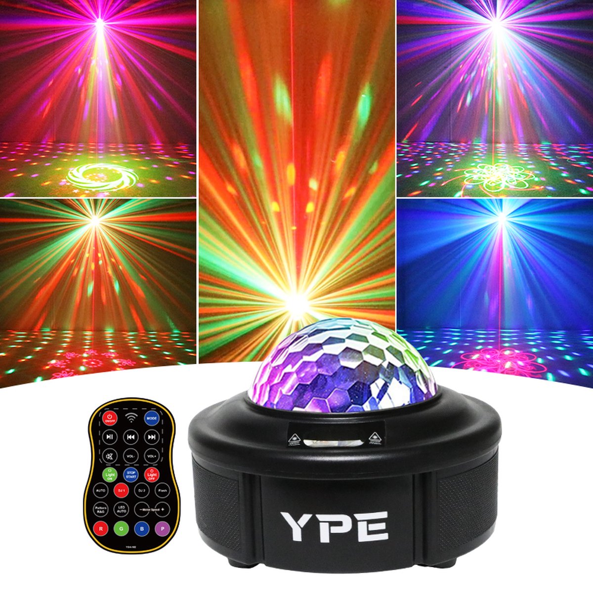  ®   - Party Lights - Disco licht - Party Laser - Discobal - Bluetooth speaker - Muziek box - LED & Laser Discobal - Lasers, LED stralen en Stroboscoop effect - Afstand bestuurbaar en Geluid gestuurd