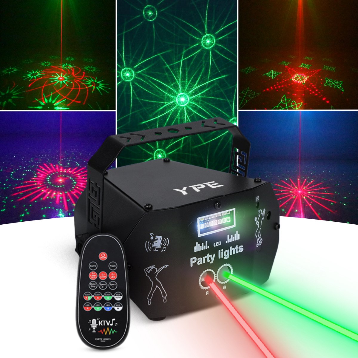  ®   - Party Lights - Disco licht - Party Laser - Mini Disco Laser Met Stroboscoop - Lasers en Stroboscoop - Afstand bestuurbaar en Geluid gestuurd