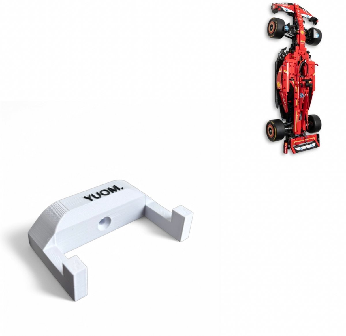 YUOM. Wall Mount Voor LEGO Ferrari F1 - Muurbeugel LEGO Technic Car Wall Mount - Ferrari F1 - Lego Houder Auto Modellen - Lego Formule 1 - Wit