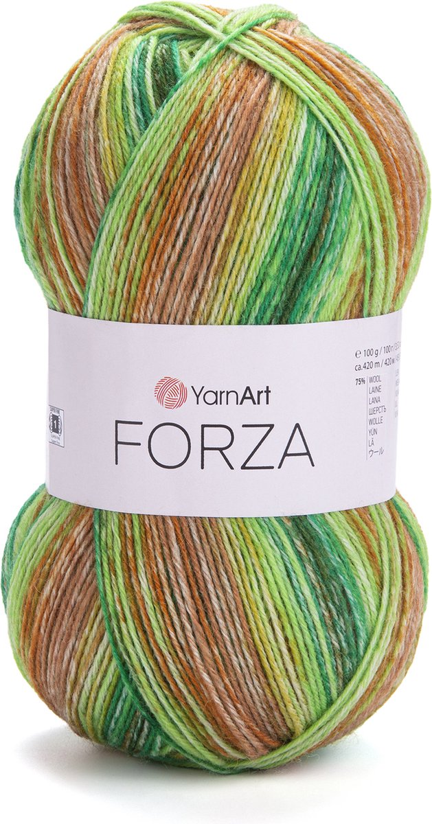 Sokkenwol Yarnart Forza - Camel/Groen 2604