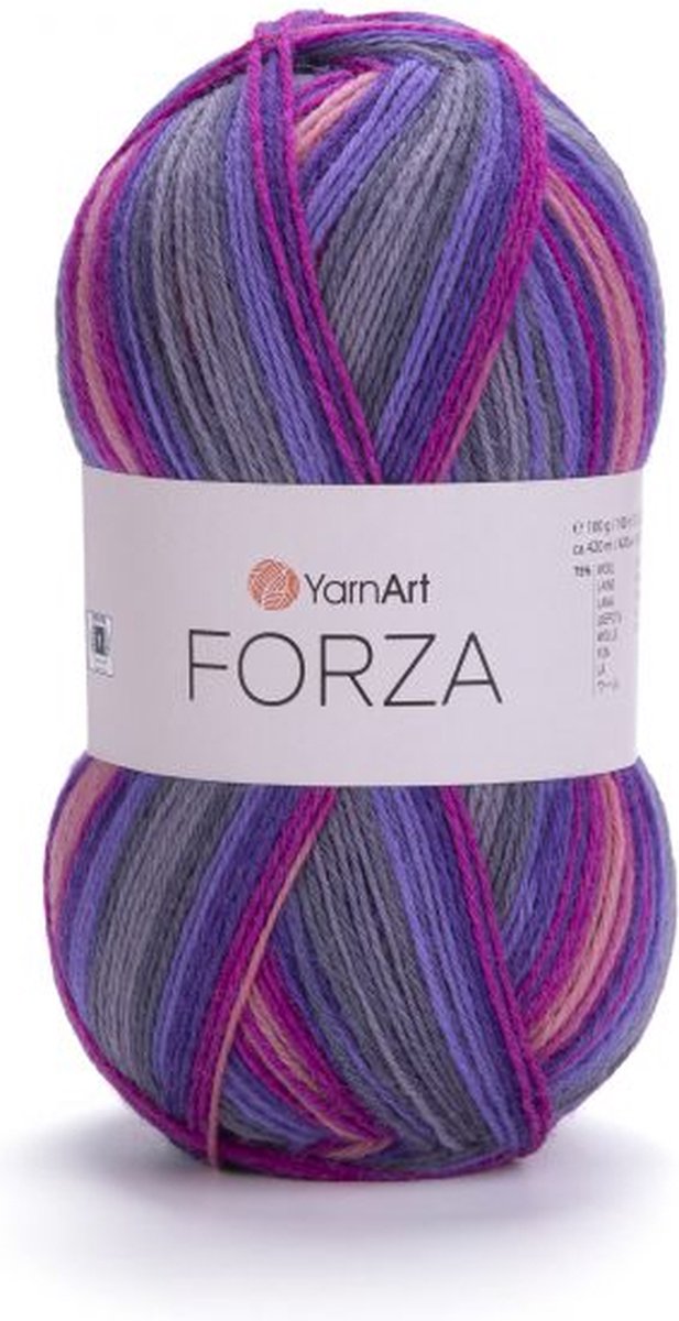 Sokkenwol Yarnart Forza - Paars/Roze/Grijs/Lila/Koraal 2501