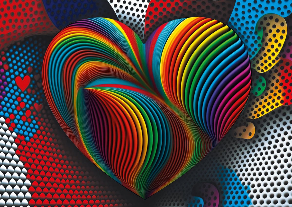Yazz puzzel Rainbow Heart - 1000 stukjes legpuzzel.