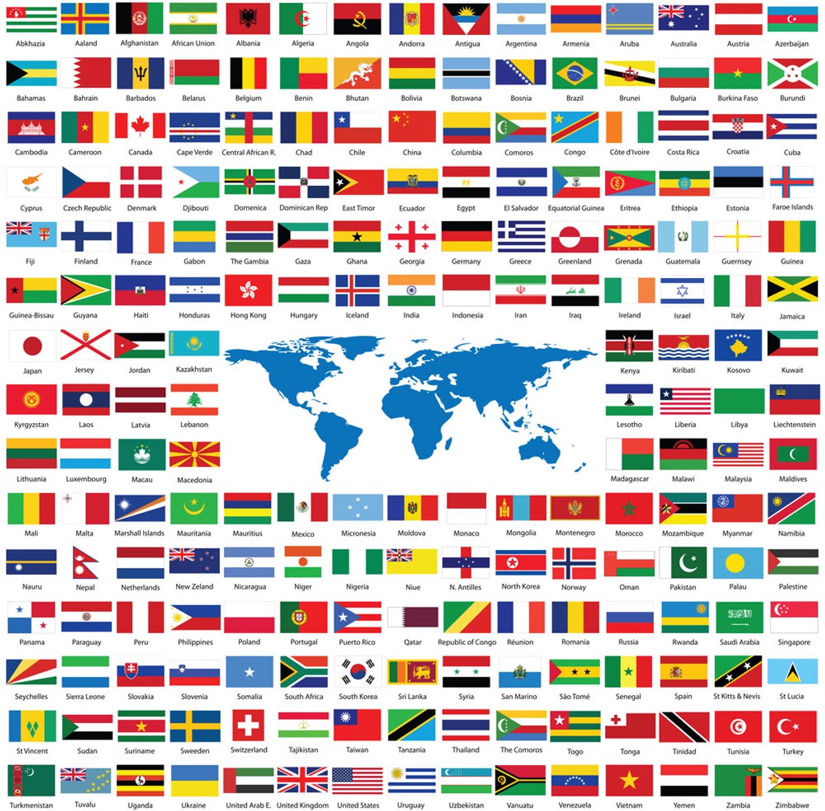 Yazz puzzel speelgoed Flags - 1023 stukjes - kleurrijk bouwplezier.