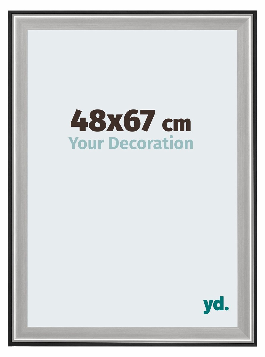 Puzzellijst 48x67 cm - Zwart Zilver Gepolijst - Hout - Birmingham