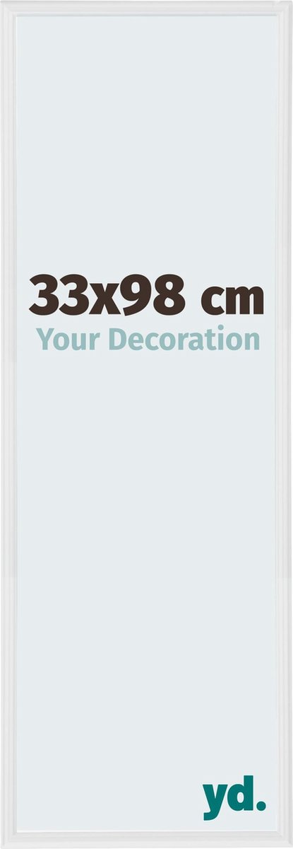 Your Decoration - Puzzellijst 33x98 cm - Wit Hoogglans - Puzzellijst 500-1000 stukjes - Kunststof Fotolijst - Annecy