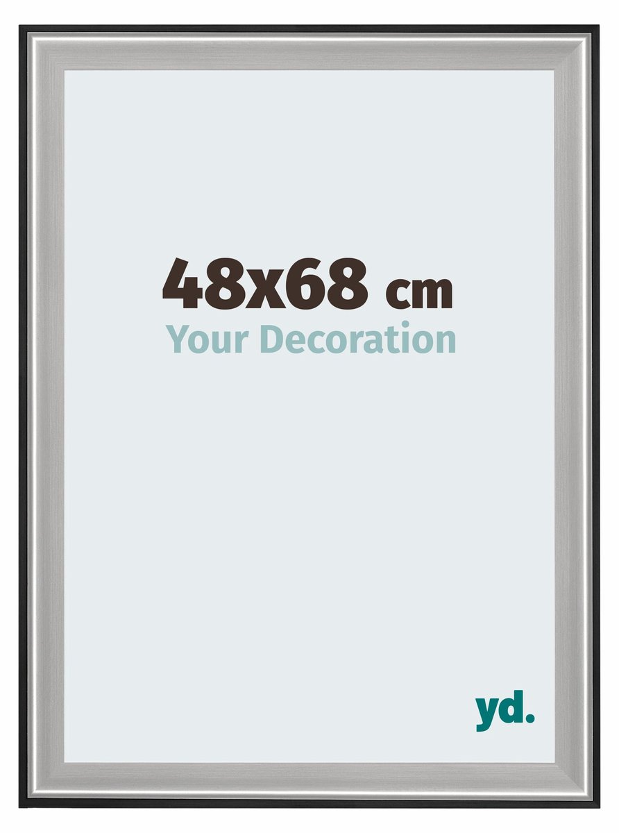 Your Decoration - Puzzellijst 48x68 cm - Zwart Zilver Gepolijst - Puzzellijst 500-1000 stukjes - Hout Fotolijst - Birmingham