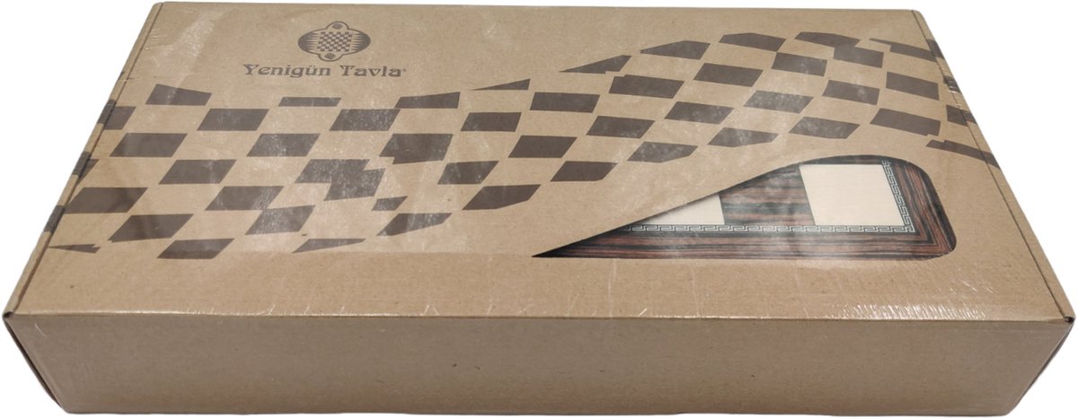 2 in 1 Groot Backgammon bordspel - met schaakbord - maat XXL - met schaakstukken