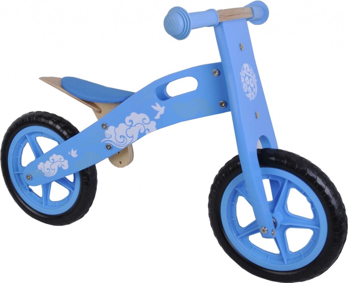 Yipeeh Blauw Houten - Loopfiets