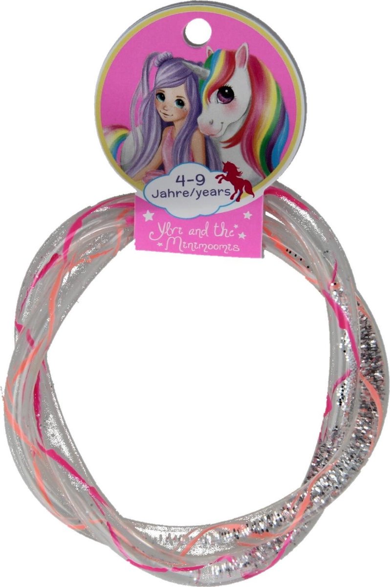 Ylvi Armband met Glittervloeistof Donkerroze/Zalmroze