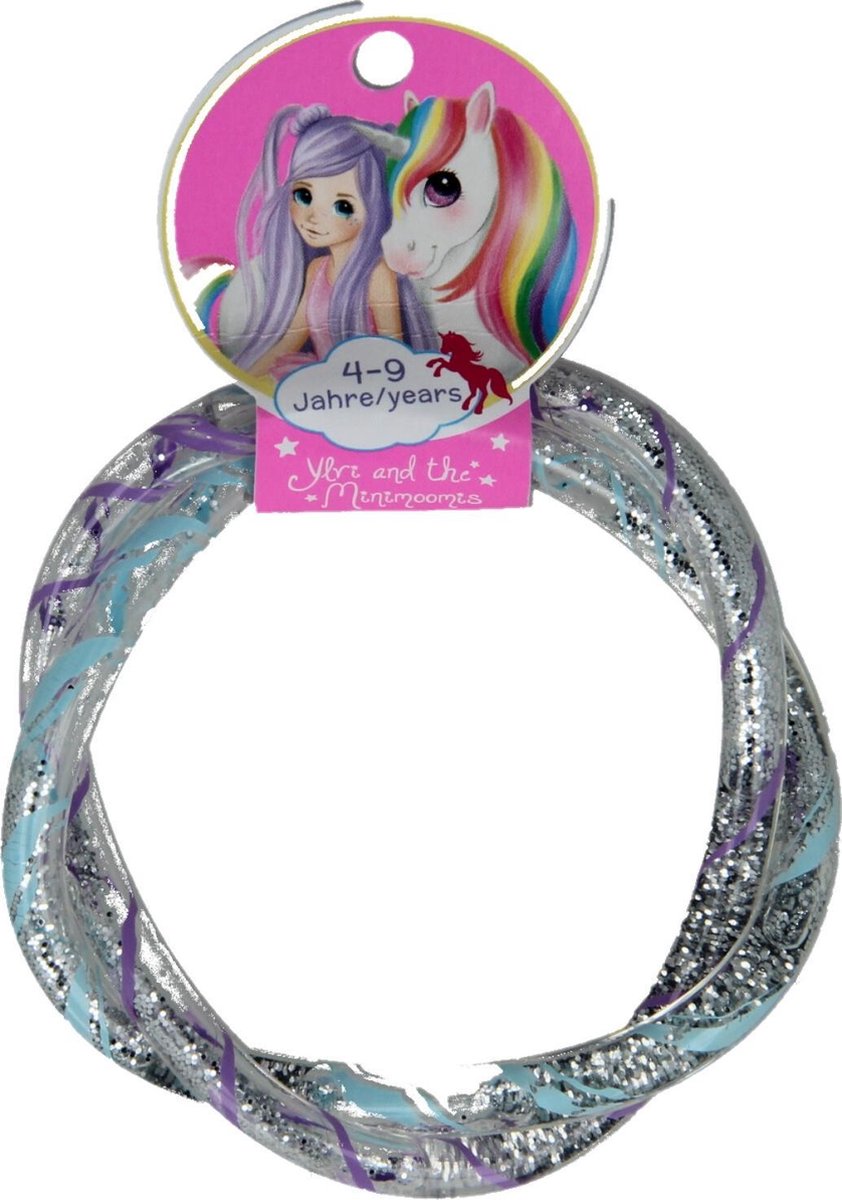 Ylvi Armband met Glittervloeistof Paars/Turquoise