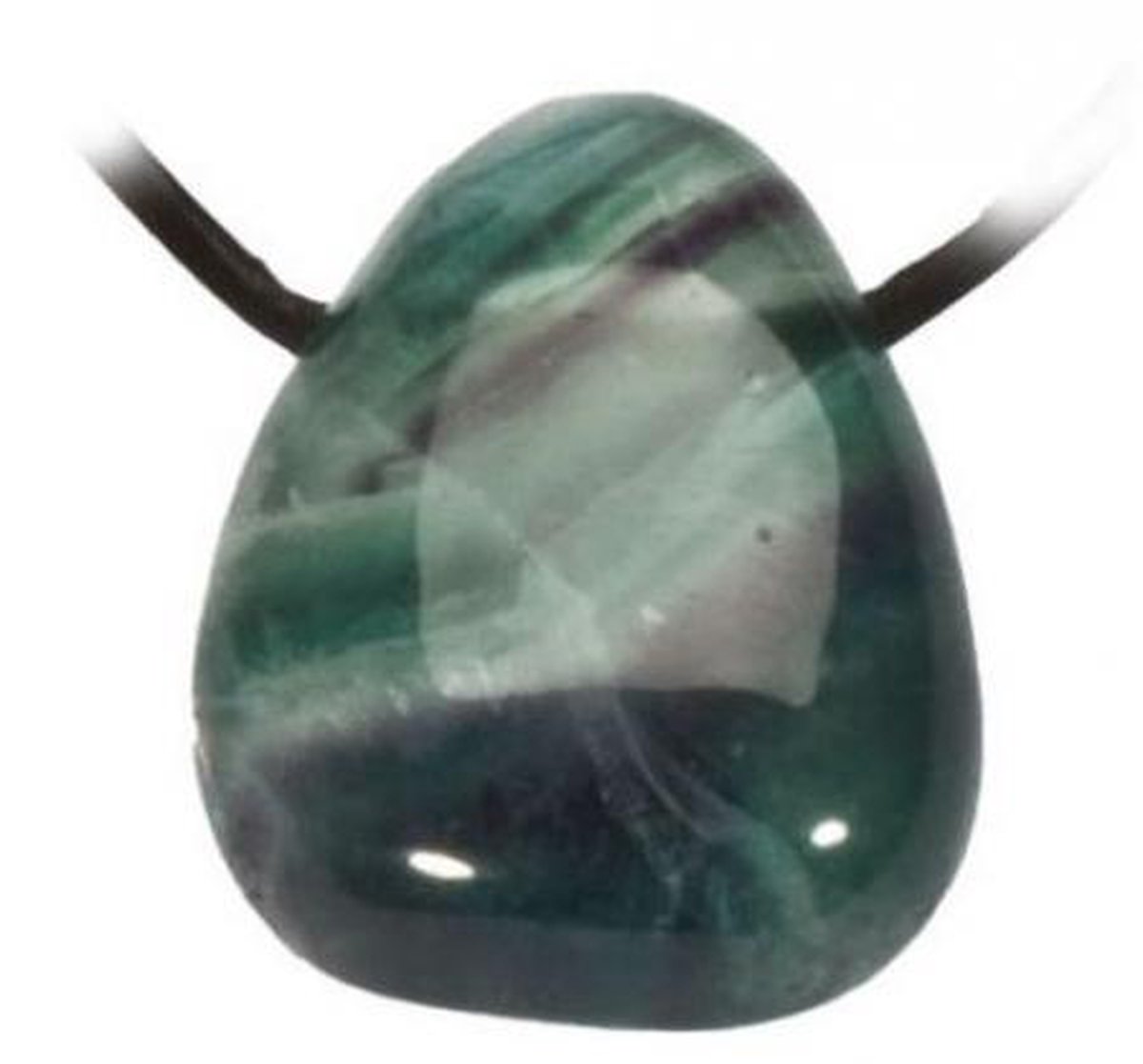 Fluoriet Trommelsteen Hanger - Geboord