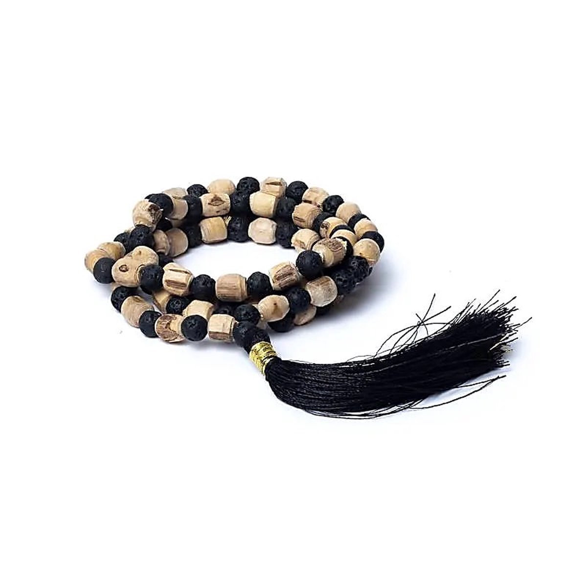 Yogi & Yogini - Mala tulsi/ lavasteen in zakje - Mineraal - India