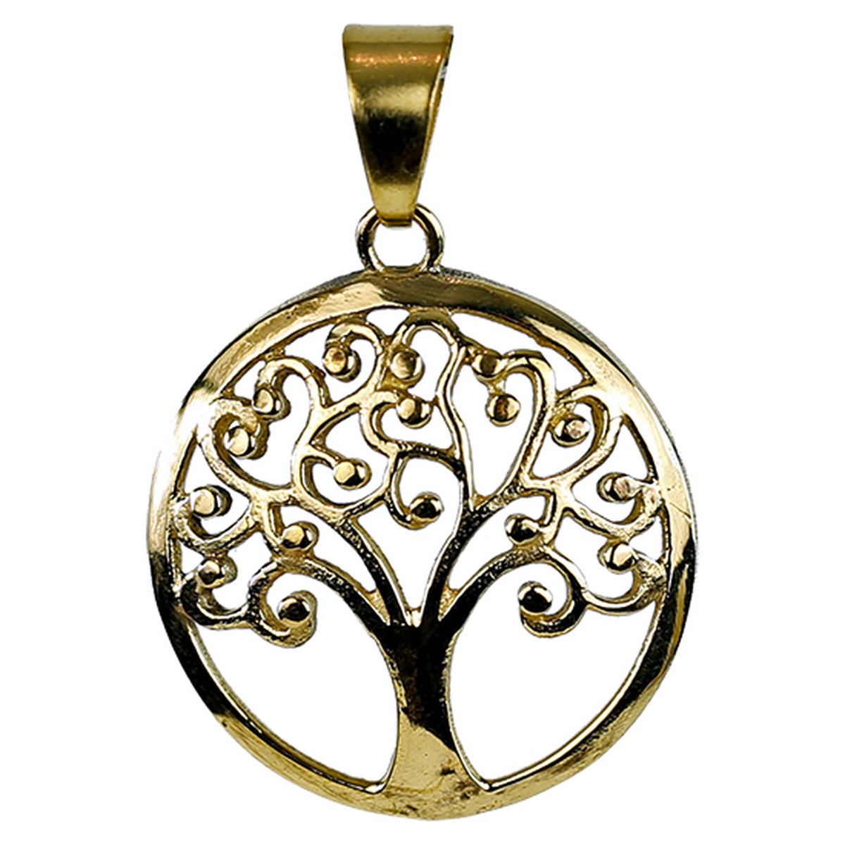 Yogi & Yogini naturals Tree of life hanger messing goudkleurig 3 cm