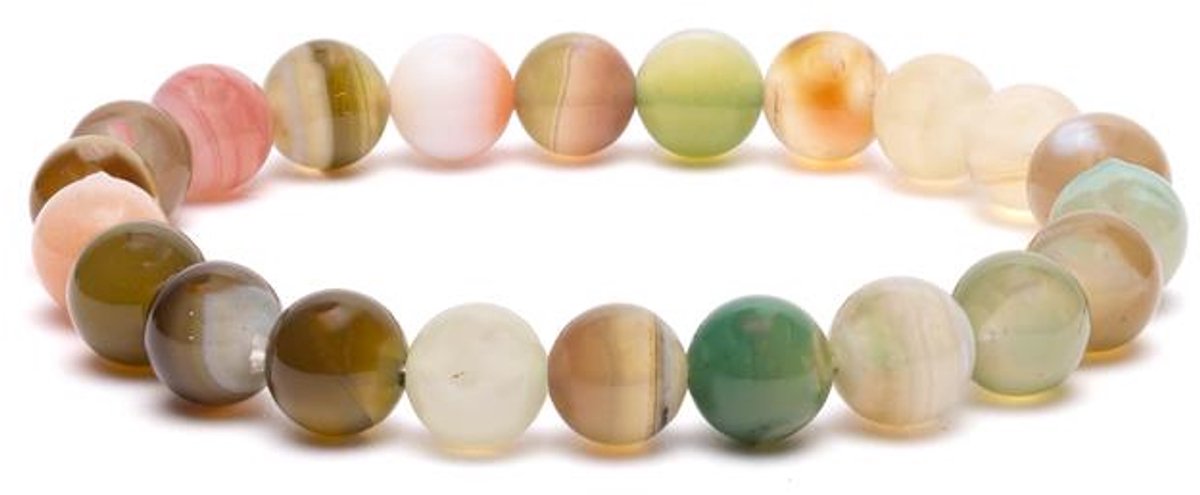 Armband elastisch agaat mix
