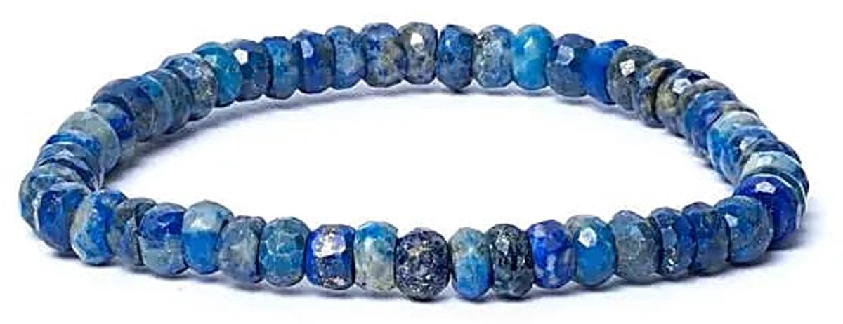 Armband lapis lazuli facet AA kwaliteit elastisch