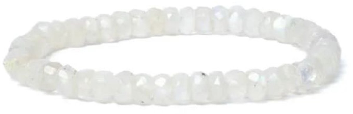 Armband regenboog maansteen facet AA kwaliteit elastisch