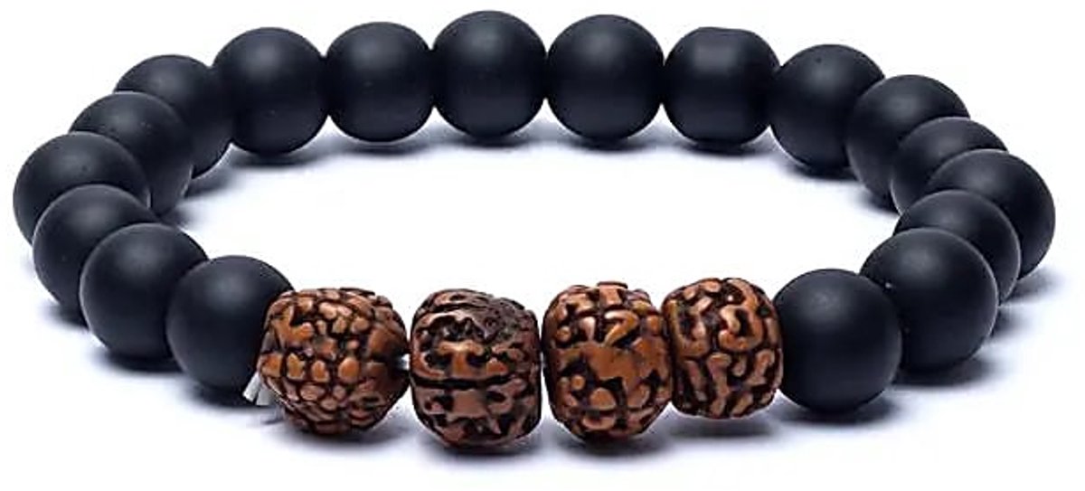 Armband rudraksha / zwarte onyx