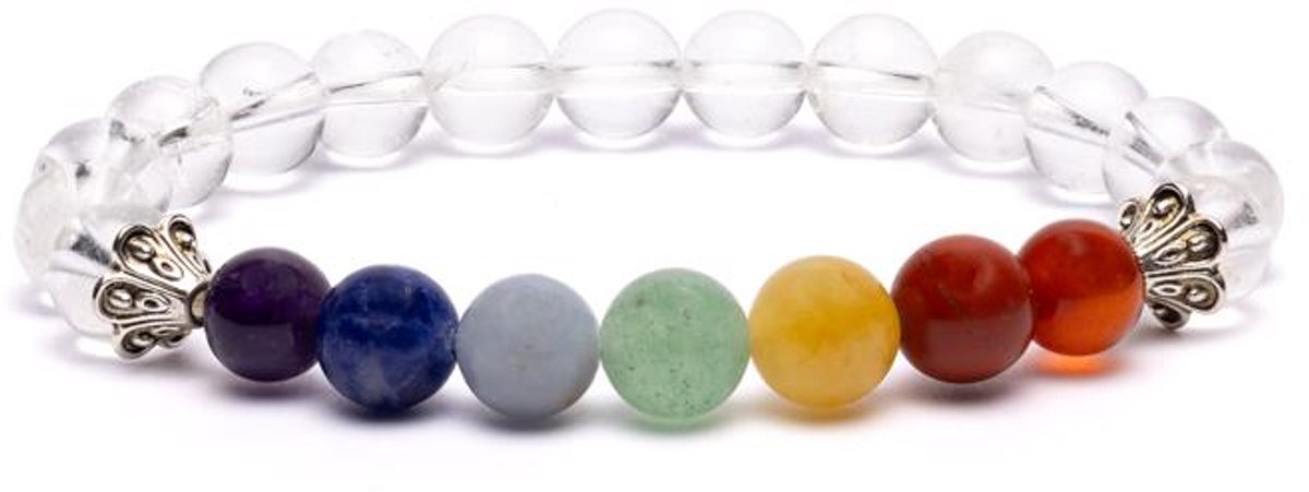 Chakra armband bergkristal elastisch