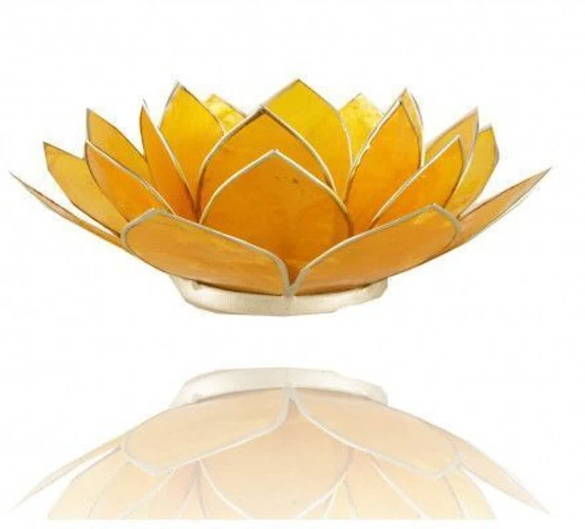 Lotus sfeerlicht chakra geel zilverkl. randen
