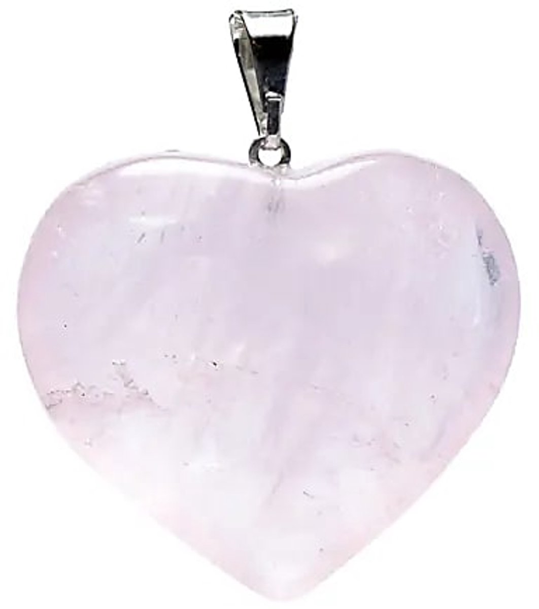Rozenkwarts edelsteenhanger hartvorm