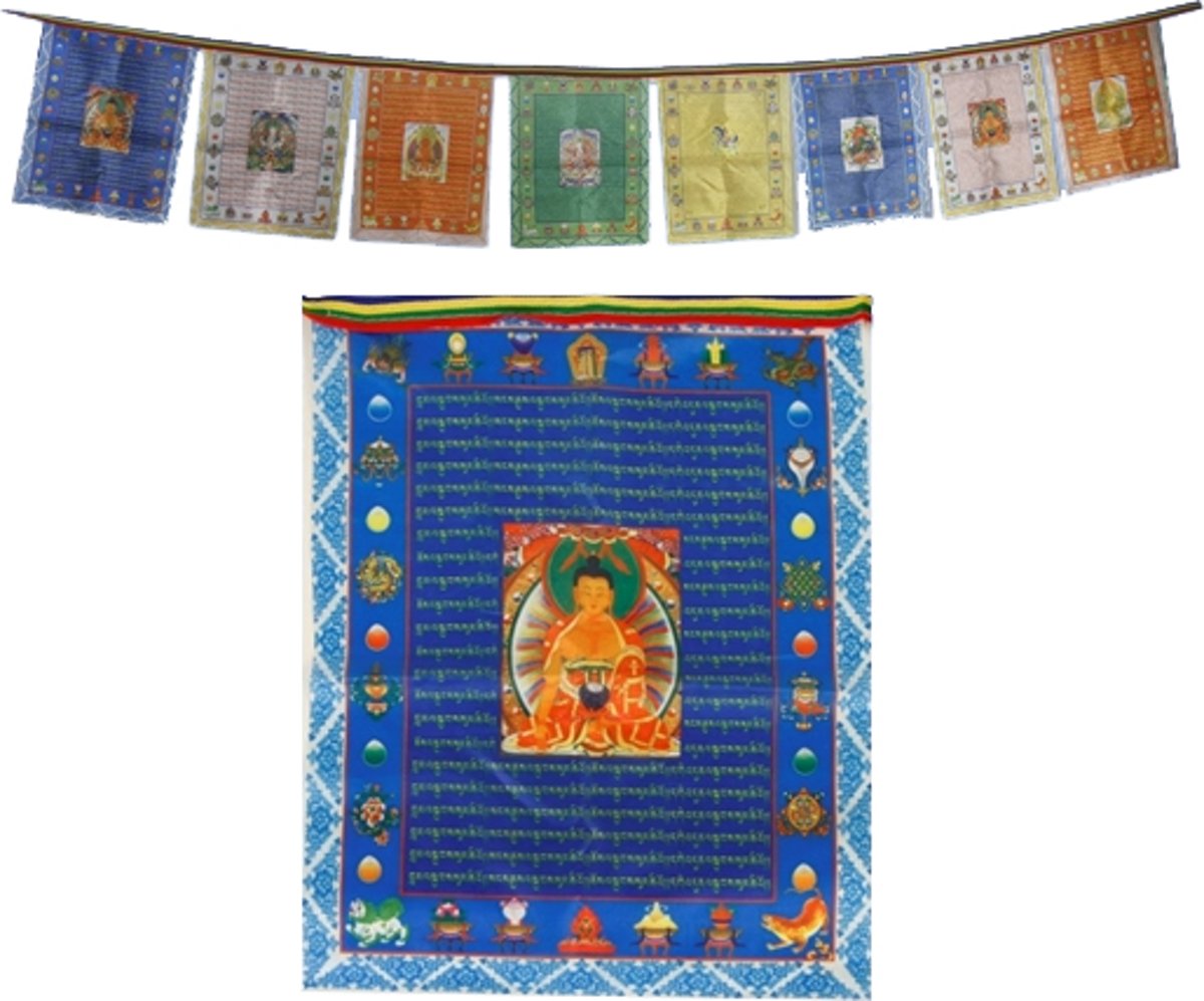 Gebedsvlaggen Boeddhas - 28x35 cm