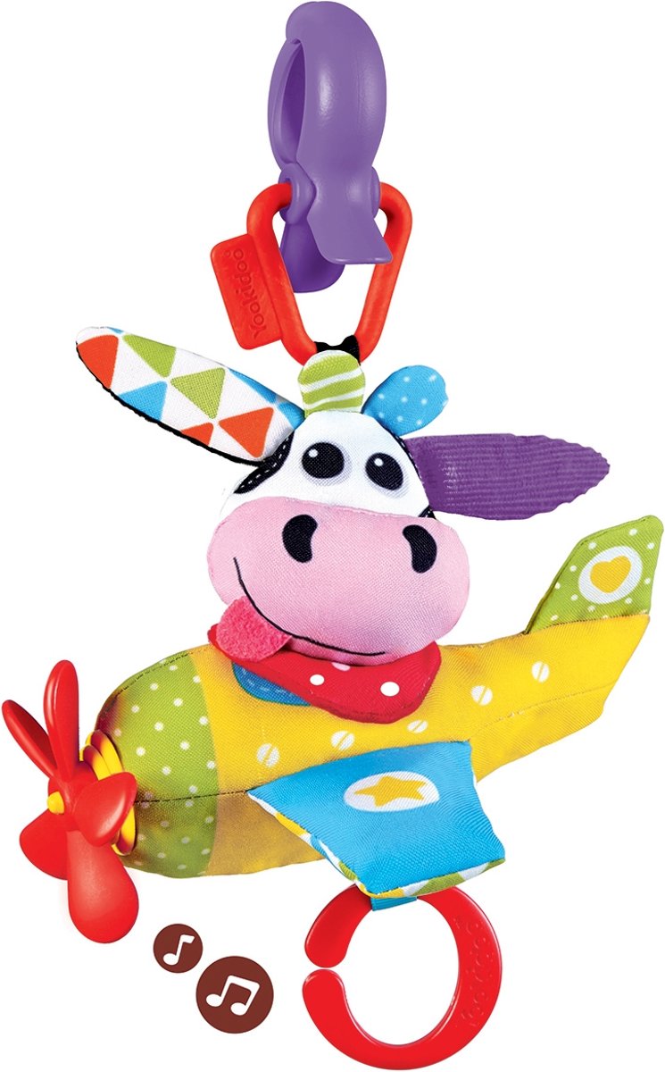 Yookidoo Kinderwagenhanger Musical Plane Cow 25 Cm