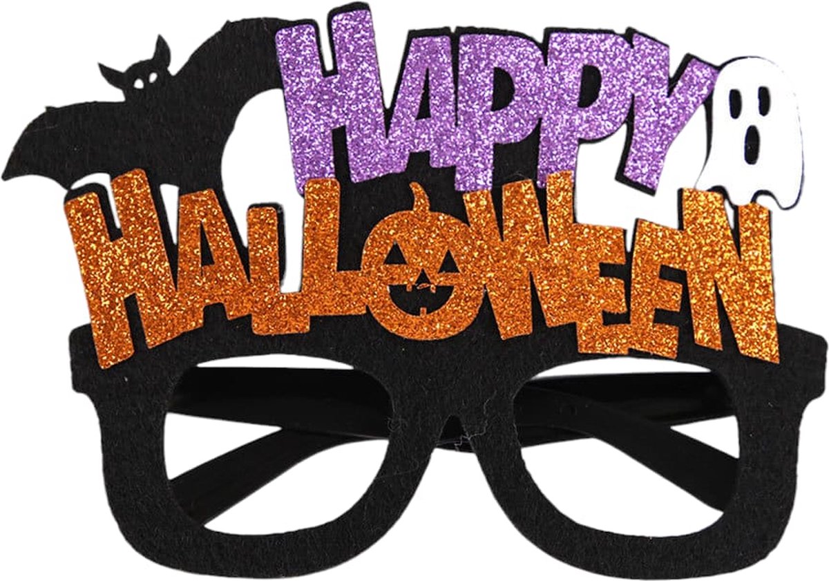 Halloween griezel horror bril zwart - Halloween feest avond verkleed accessoire