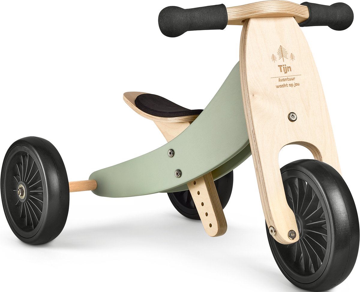 Gepersonaliseerde Houten   Kinderen met naam - Peuter Loopfiets  s - Kinderfiets met Gravure - Mini Loop Kinder Fiets