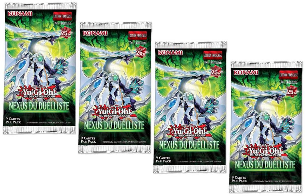 Yu-Gi-Oh!, Set van 4 Nexus Duelist speelkaarten Boosters, Veelkleurig