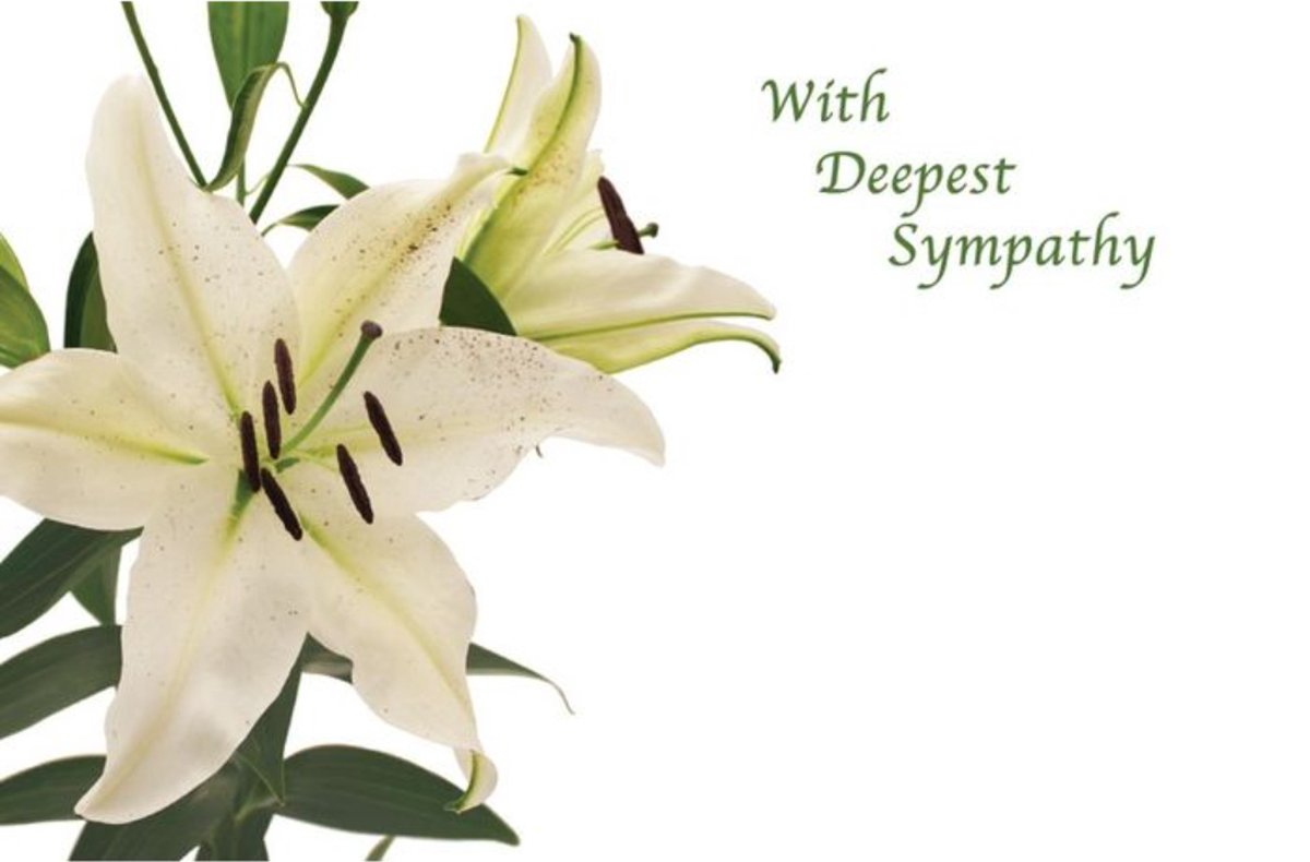 With Deepest Sympathy - Wenskaartje klein - Cadeau label - Naamkaartje - Lelies - 9x6cm - x50 stuks