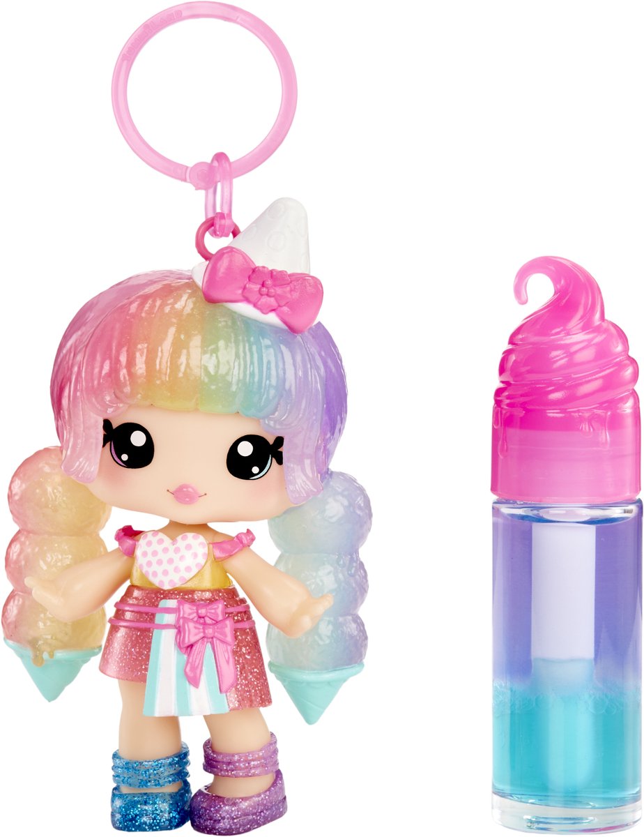 Yummiland Lipgloss-pop: Mysterieuze kleurverandering - Stephie Snowcone bevat lipgloss om zelf te maken + verwijderbare sleutelhanger, cosmetica om mee te spelen, verzamelitem, voor kids van 4+ jaar