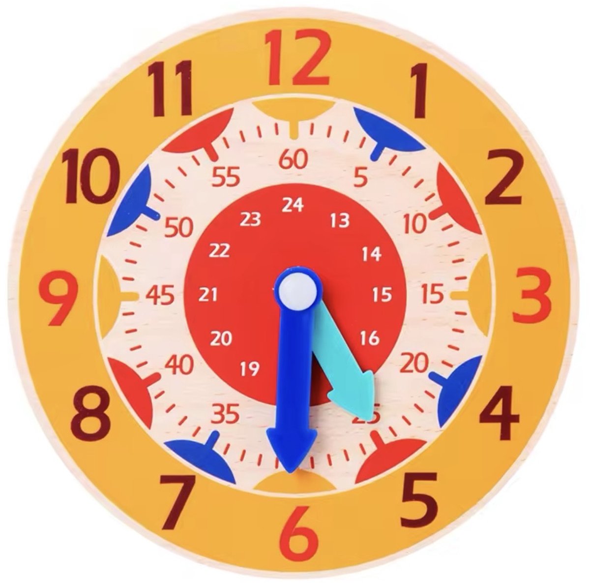 Leerklok Oranje - Oefenklok - Leer Klok kijken - Time management - Educatief speelgoed - 14x14 cm