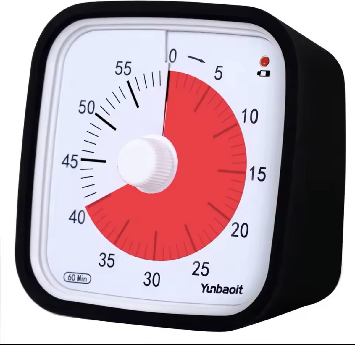   Zwart - Aftelklok - Oefenklok - Kookwekker Analoog - Countdown klok - Leer Klok kijken - Time management - Educatief speelgoed - 10x10 cm