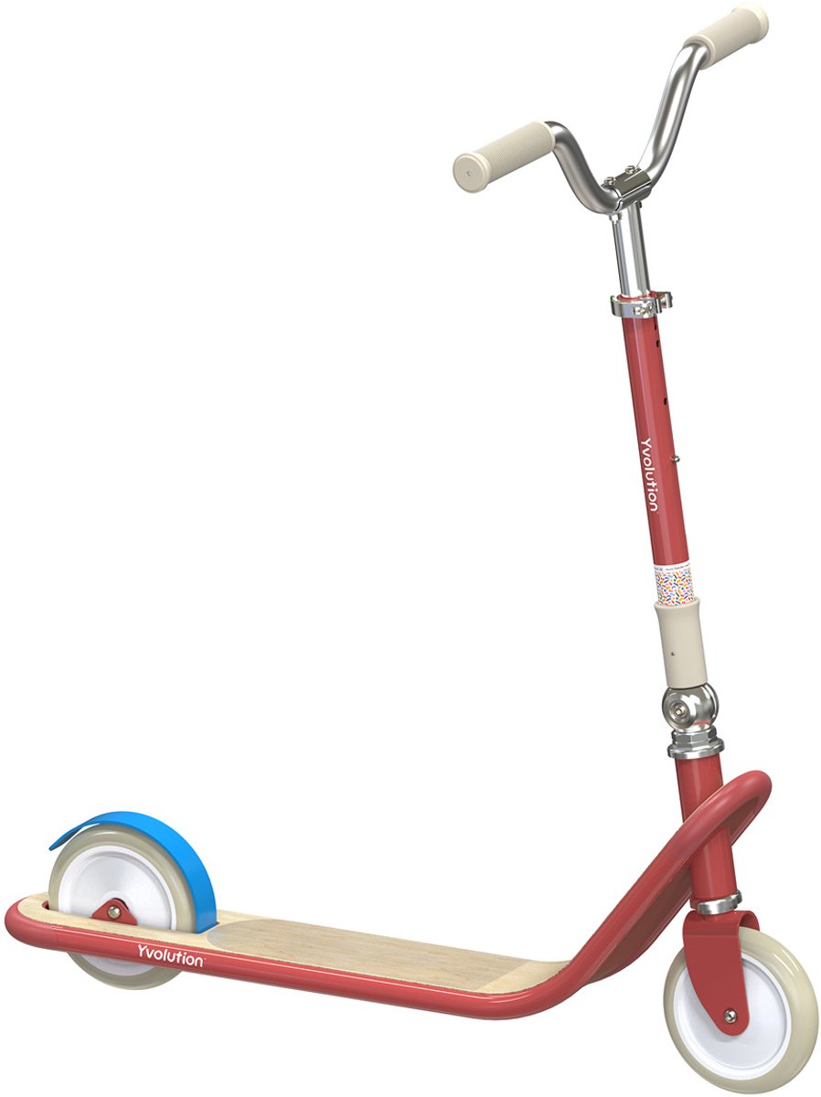 Yvolution step Classic Scooter rood verstelbaar en stevig.