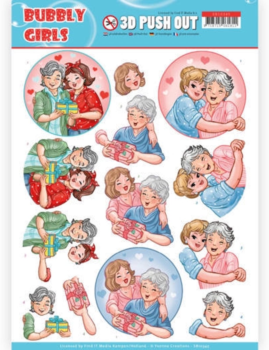 3D Pushout - Yvonne Creations- Bubbly Girls - Mothersday
