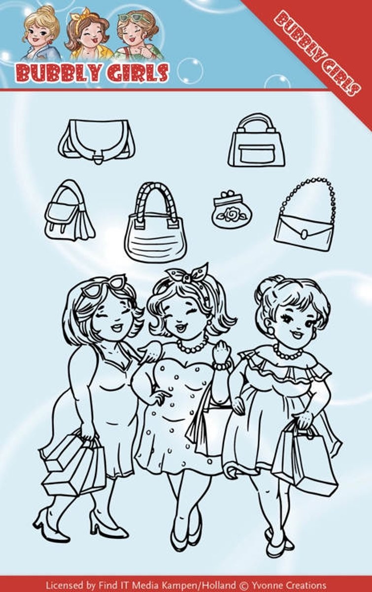 Stempel  - Yvonne Creations - Bubbly Girls - Gaan Winkelen