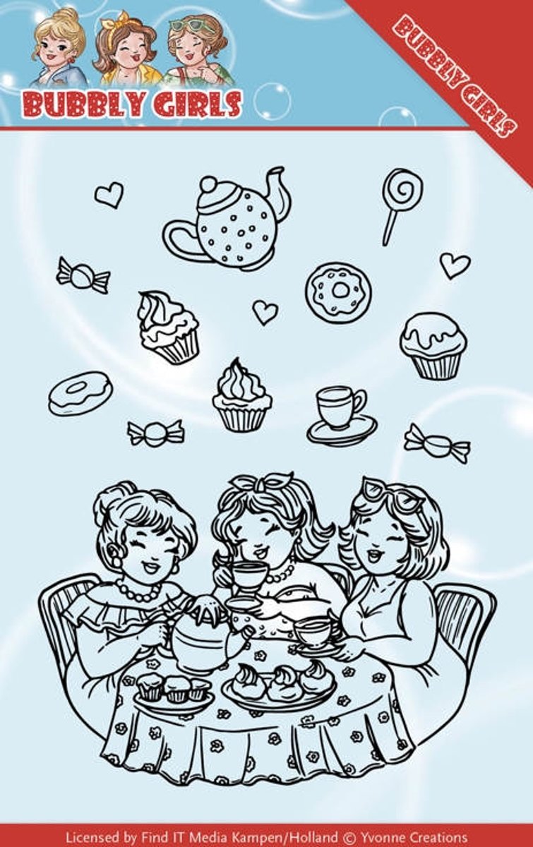 Stempel  - Yvonne Creations - Bubbly Girls - Thee Feest